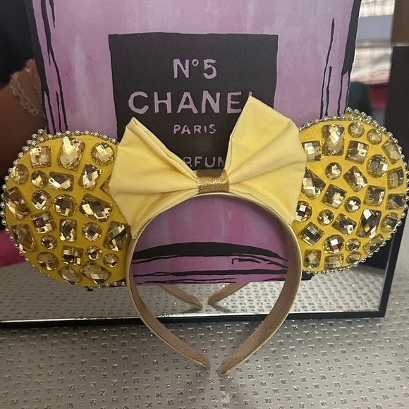 Hand made Yellow Gemstone Disney Ears Headband - Picture 4 of 4